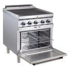 Cuisinière électrique Série 700 - 70/70 avec four électrique, chaleur tournante - 4 plaques de cuisson carrées, encastrées - 12,6 kW