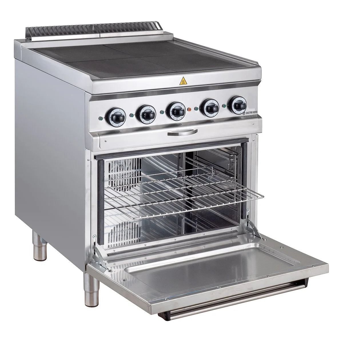 Cuisinière électrique Série 700 - 70/70 avec four électrique, chaleur tournante - 4 plaques de cuisson carrées, encastrées - 12,6 kW