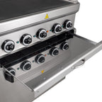 Cuisinière électrique Série 700 - 70/70 avec four électrique, chaleur tournante - 4 plaques de cuisson carrées, encastrées - 12,6 kW
