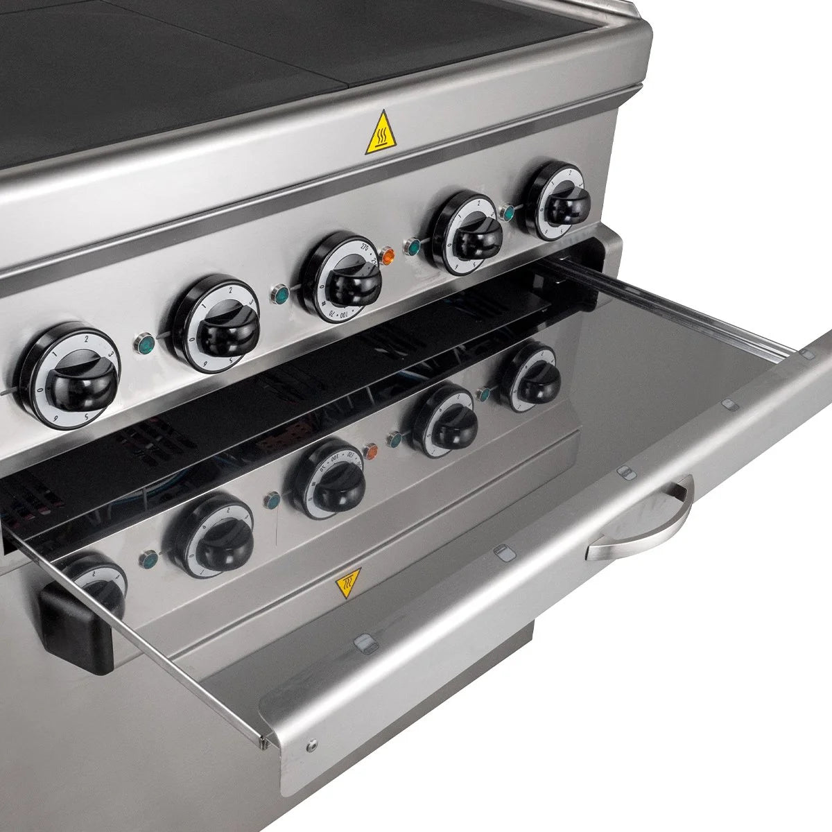 Cuisinière électrique Série 700 - 70/70 avec four électrique, chaleur tournante - 4 plaques de cuisson carrées, encastrées - 12,6 kW
