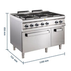 Cuisinière électrique Série 700 - 110/70 avec four électrique - 6 plaques carrées - 20,9 kW