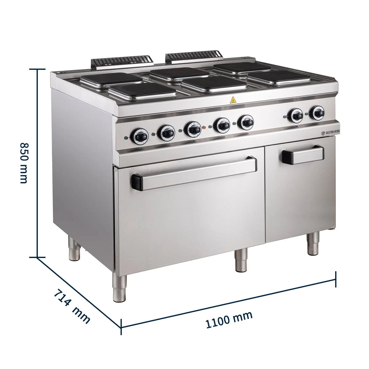 Cuisinière électrique Série 700 - 110/70 avec four électrique - 6 plaques carrées - 20,9 kW