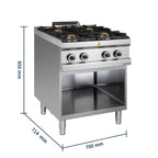 Cuisinière à gaz Série 700 - 70/70 - 4 feux - 28 kW