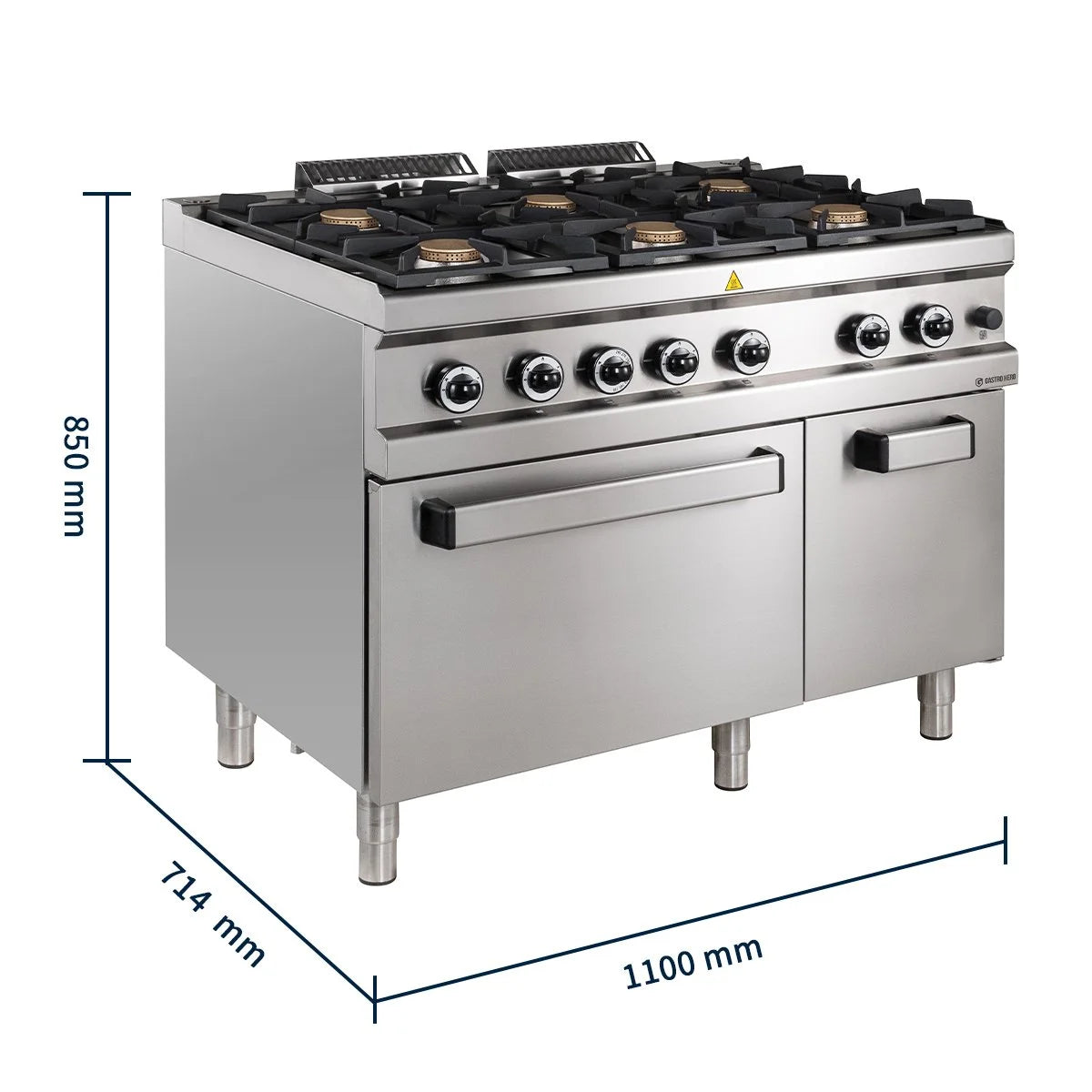 Cuisinière à gaz Série 700 - 110/70 avec four à gaz - 6 feux - 48 kW