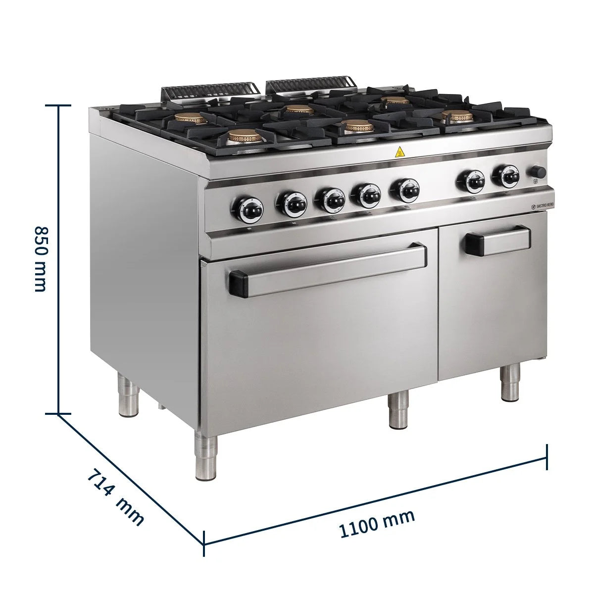 Cuisinière à gaz Série 700 - 110/70 avec four électrique - 6 feux - 42 kW