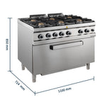Cuisinière à gaz Série 700 - 110/70 avec four à gaz - 6 feux - 42 kW