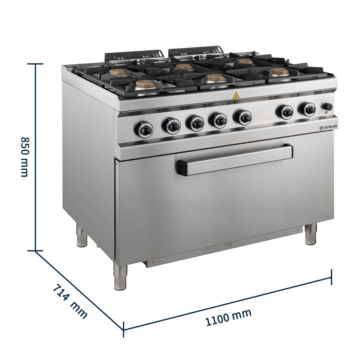 Cuisinière à gaz Série 700 - 110/70 avec four à gaz - 6 feux - 42 kW