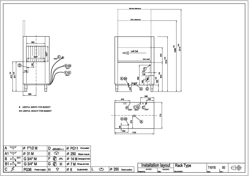 Lave-vaisselle à avancement de casiers Dexion D821LTDDA avec unité de séchage et entrée à droite