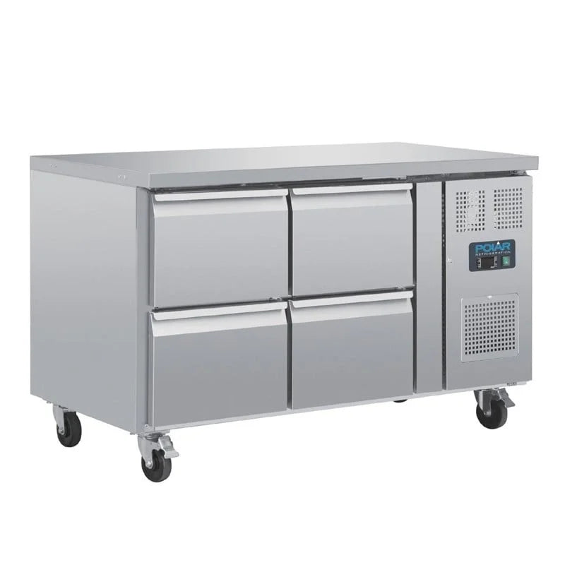 Table réfrigérée GN Polar Série U avec 4 tiroirs 314L
