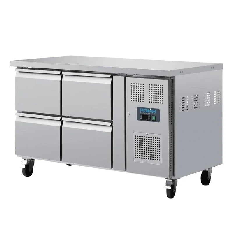 Table réfrigérée GN Polar Série U avec 4 tiroirs 314L