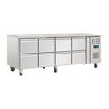 Table réfrigérée GN Polar Série U avec 8 tiroirs 616L