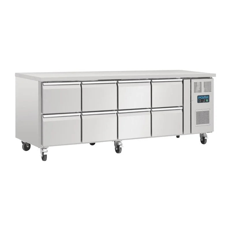 Table réfrigérée GN Polar Série U avec 8 tiroirs 616L
