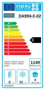 Table réfrigérée et de congélation basse Polar Série U avec 1 tiroir 2x GN