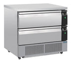 Polar Série U Table réfrigérée et de congélation sous-comptoir avec 2 tiroirs 6x GN1/1