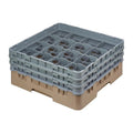 Cambro Panier lave-verres beige à 16 compartiments hauteur max. des verres 17,4 cm