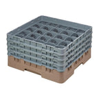 Cambro Panier lave-verres beige à 25 compartiments hauteur max. des verres 21,5 cm