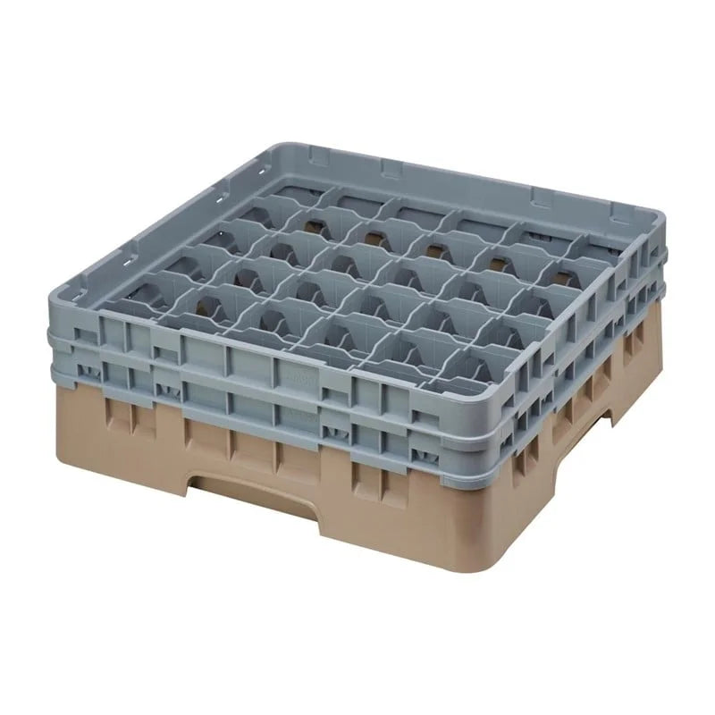 Cambro Panier lave-verres beige à 36 compartiments hauteur max. des verres 13,3 cm