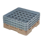 Cambro Panier lave-verres beige à 36 compartiments hauteur max. des verres 17,4 cm