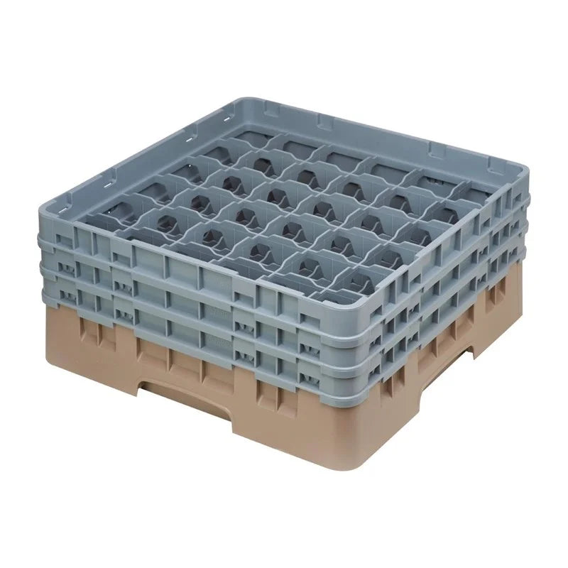 Cambro Panier lave-verres beige à 36 compartiments hauteur max. des verres 17,4 cm