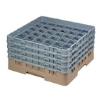 Cambro Panier lave-verres beige à 36 compartiments hauteur max. des verres 21,5 cm