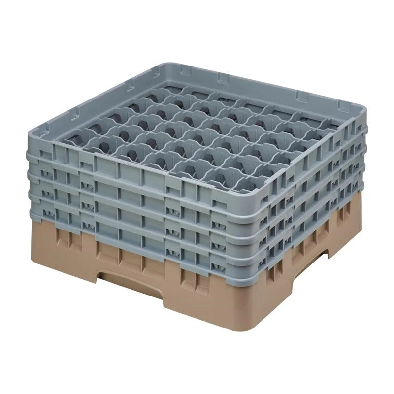 Cambro Panier de lavage pour verres beige avec 49 compartiments hauteur de verre max 21,5cm