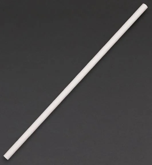 Pailles en papier biodégradables Fiesta Green blanches - 250 pcs