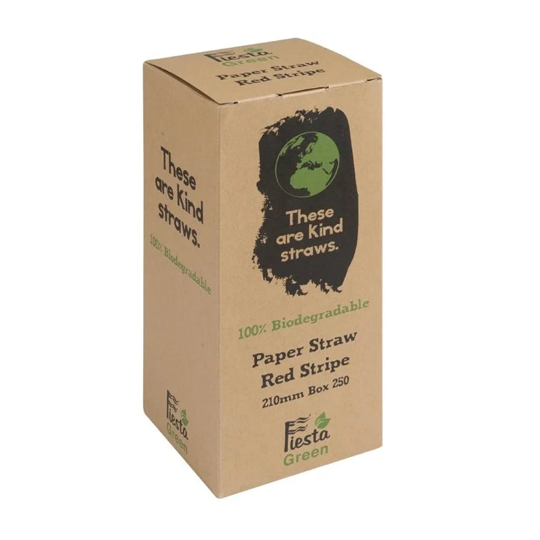 Pailles en papier Fiesta Green 210 mm - blanc/rouge - 250 pcs