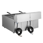 Friteuse électrique double professionnelle - 12+12 litres avec robinet de vidange, 400 V