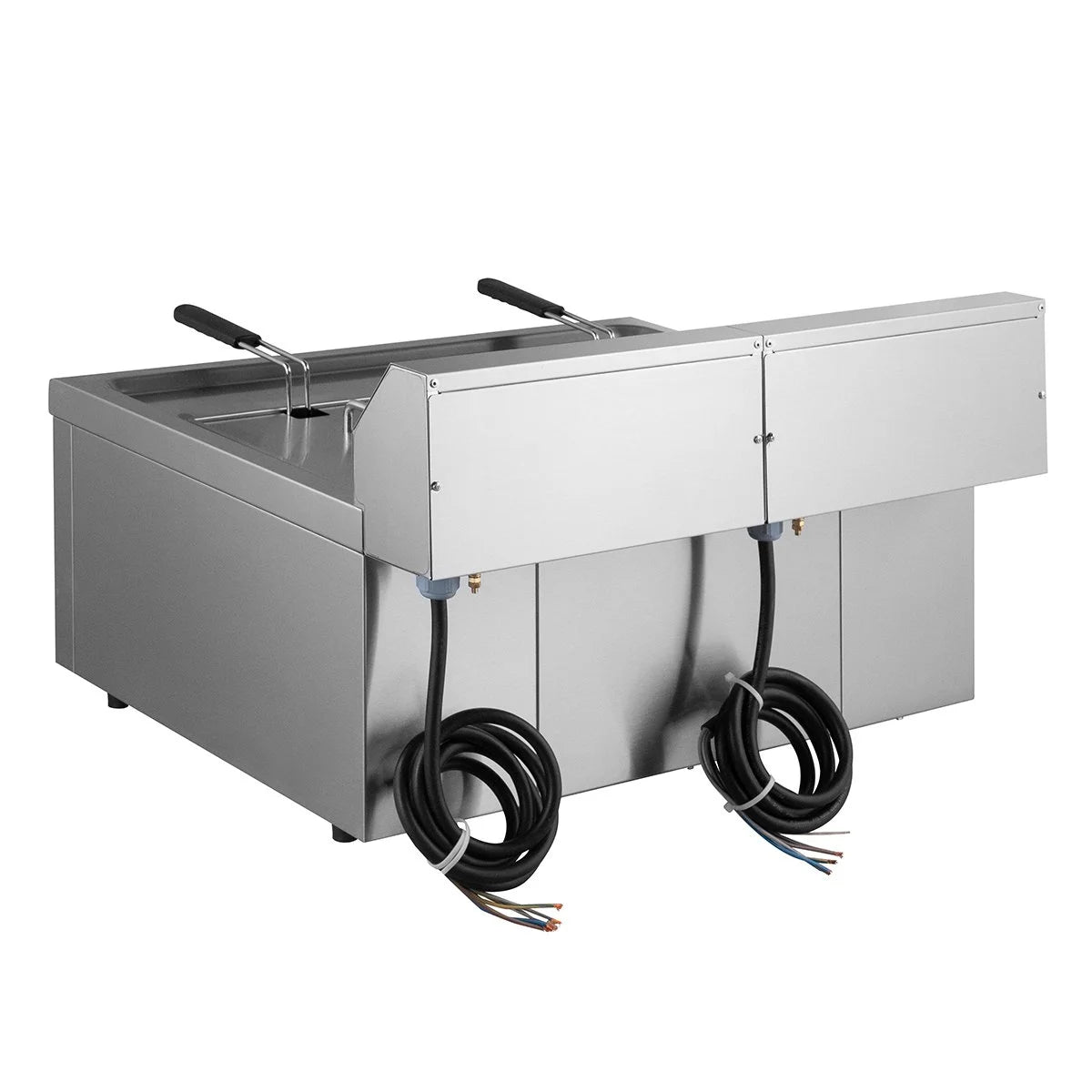 Friteuse électrique double professionnelle - 12+12 litres avec robinet de vidange, 400 V