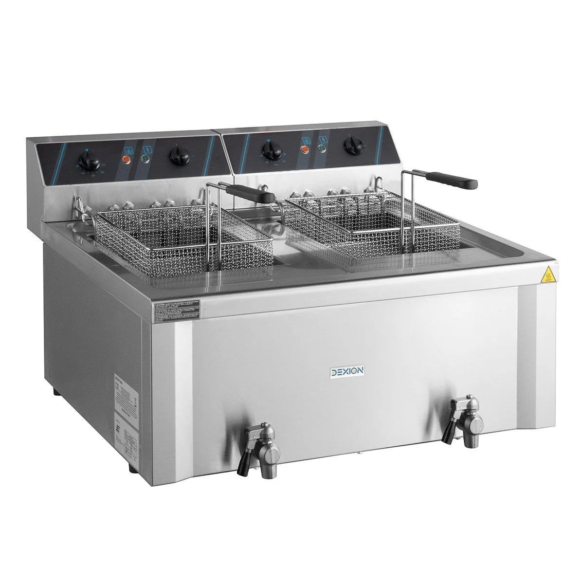 Friteuse électrique double professionnelle - 12+12 litres avec robinet de vidange, 400 V