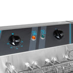 Friteuse électrique double professionnelle - 12+12 litres avec robinet de vidange, 400 V