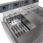 Friteuse électrique double professionnelle - 12+12 litres avec robinet de vidange, 400 V