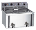 Friteuse électrique double professionnelle 6+6 Litres avec robinet de vidange, 230 V