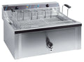 Friteuse professionnelle électrique pour beignets 37 litres avec robinet de vidange, 400 V