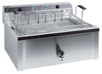 Friteuse professionnelle électrique pour beignets 37 litres avec robinet de vidange, 400 V
