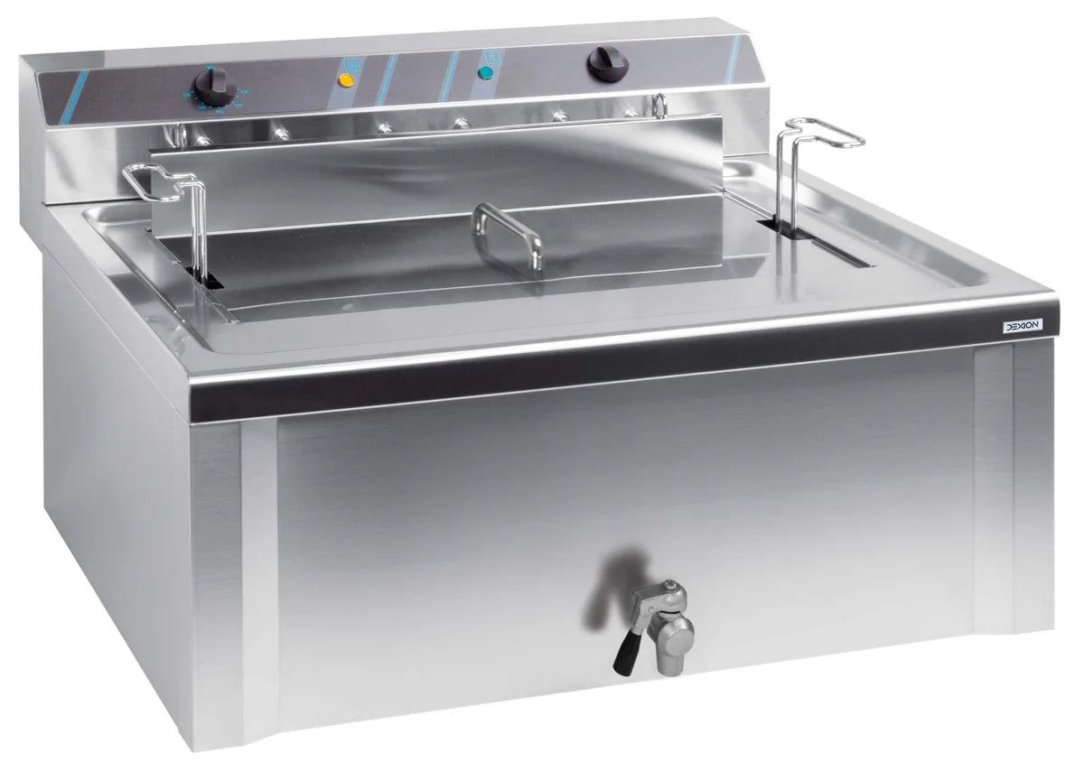 Friteuse professionnelle électrique pour beignets 37 litres avec robinet de vidange, 400 V