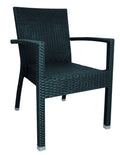 Fauteuils empilables en rotin anthracite - 4 pièces