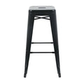 Bolero tabourets de bar bistro hauts en acier noirs - lot de 4