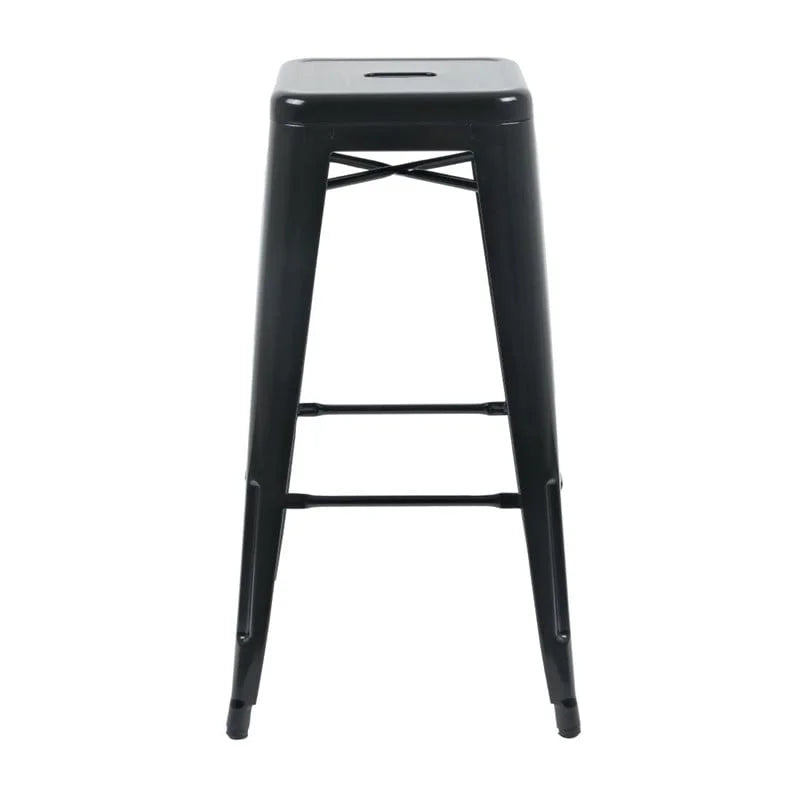 Bolero tabourets de bar bistro hauts en acier noirs - lot de 4