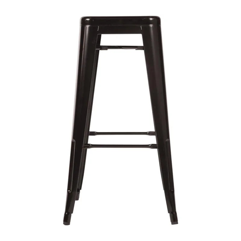 Bolero tabourets de bar bistro hauts en acier noirs - lot de 4