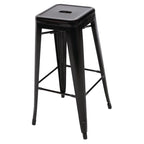 Bolero tabourets de bar bistro hauts en acier noirs - lot de 4