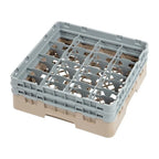 Cambro Panier lave-verres beige à 16 compartiments hauteur max. des verres 13,3 cm
