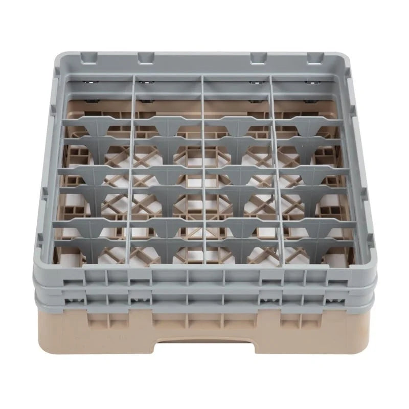 Cambro Panier lave-verres beige à 16 compartiments hauteur max. des verres 13,3 cm