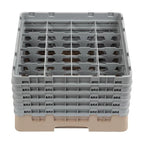 Cambro Panier lave-verres beige à 16 compartiments hauteur max. des verres 25,7 cm