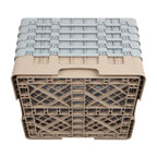 Cambro Panier lave-verres beige à 16 compartiments hauteur max. des verres 25,7 cm