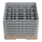 Cambro Panier lave-verres beige à 16 compartiments hauteur max. des verres 29,8 cm
