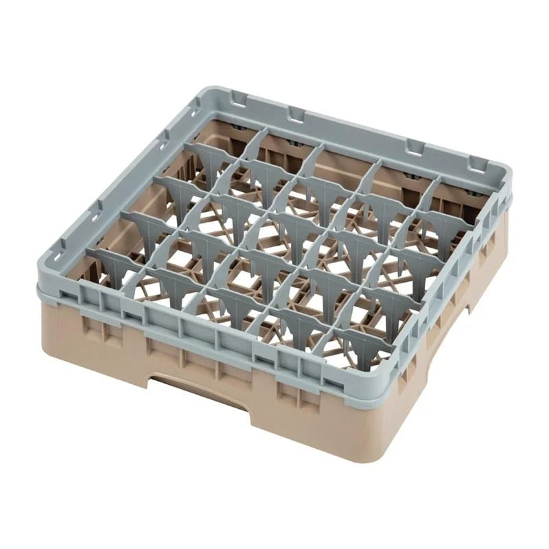 Cambro Panier lave-verres beige à 25 compartiments hauteur max. des verres 9,2 cm