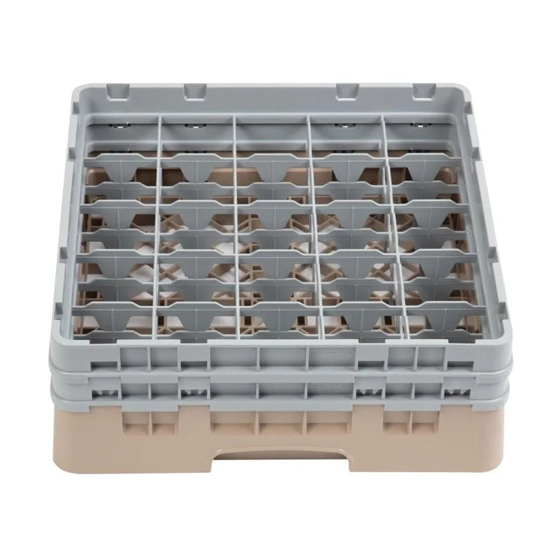 Cambro Panier lave-verres beige à 25 compartiments hauteur max. des verres 13,3 cm