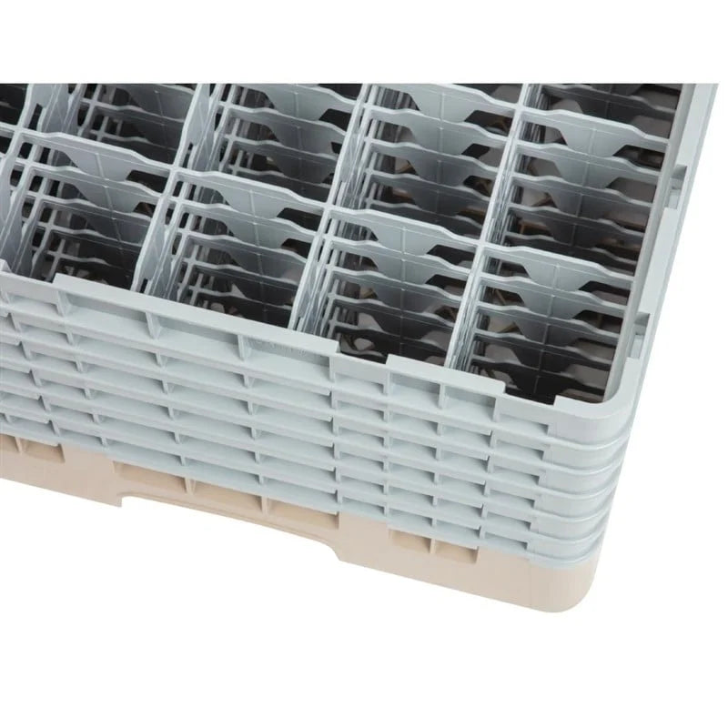 Cambro Panier lave-verres beige à 25 compartiments hauteur max. des verres 29,8 cm
