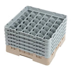 Cambro Panier de lavage pour verres beige avec 36 compartiments hauteur de verre max 25,7cm